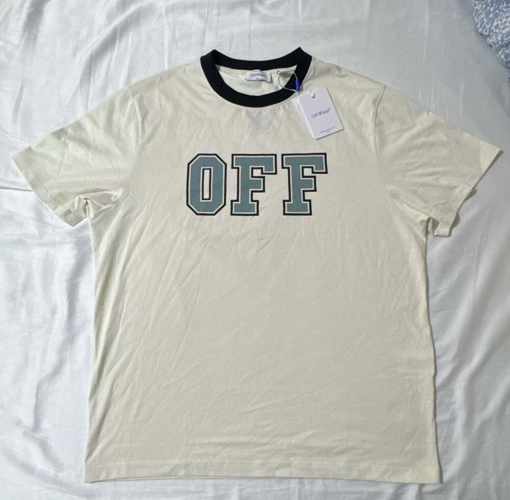 Off-White Slim Fit Off White Short Sleeve Tee Size XL Vanilla Ice